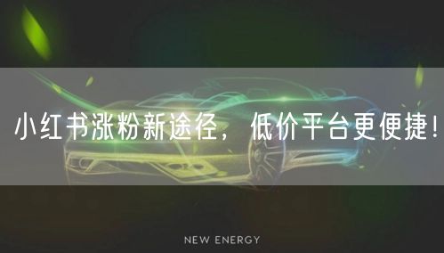小红书涨粉新途径，低价平台更便捷！